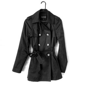 Express black belted trench jacket